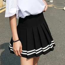 Jupes plissées taille haute pour femmes et filles, jupe trapèze lolita, uniforme scolaire, grande taille, Kawaii, Harajuku, 2020