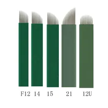 0,16 мм Гибкий 12/12u/14/15/15u/21 Перманентный макияж бровей Тату микроблейдинг иглы для бровей одноразовые лезвия