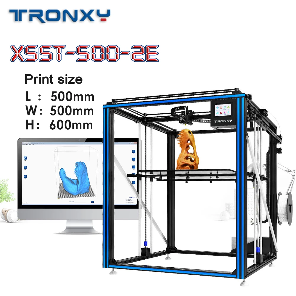 Tronxy 3d принтер X5ST-500-2E большого размера плюс сенсорный экран TFT сенсорный экран 3d принтер высокая точность 3D Impresora запчасти
