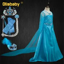 Нарядное платье для маленьких девочек; карнавальный костюм Эльзы и Анны; вечерние праздничные платья принцессы с накидкой; одежда Снежной королевы с кристаллами для подростков