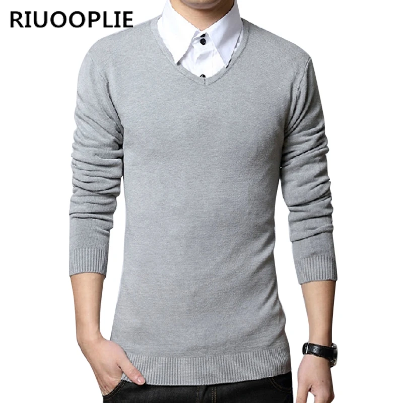 RIUOOPLIE Mens Winter V Neck Cashmilon Soft Knit Long Sleeve New Jumper Sweater Pullover 5