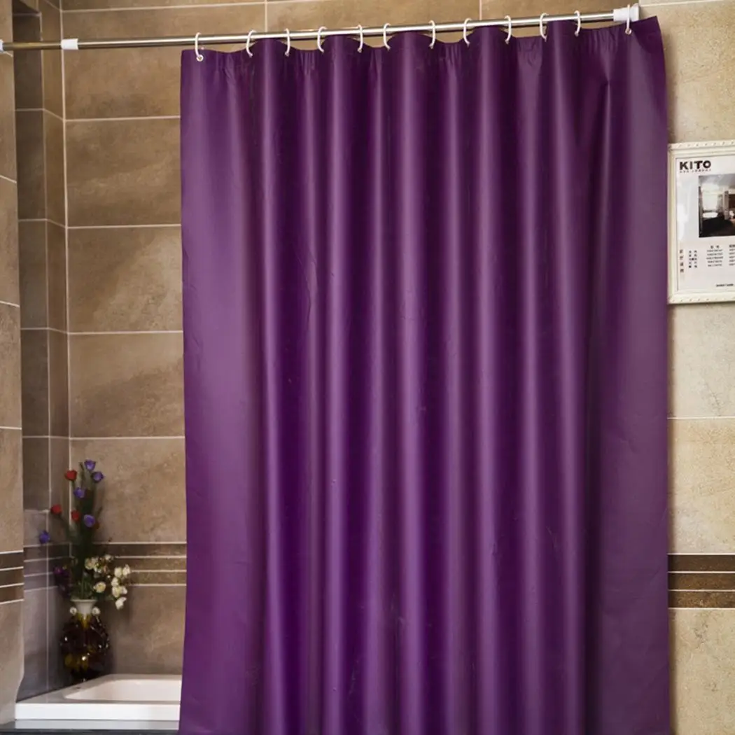 Прочные практичные водонепроницаемые занавески для ванной комнаты, аксессуары для ванной комнаты, занавески для окон, 12 крючков - Цвет: PU
