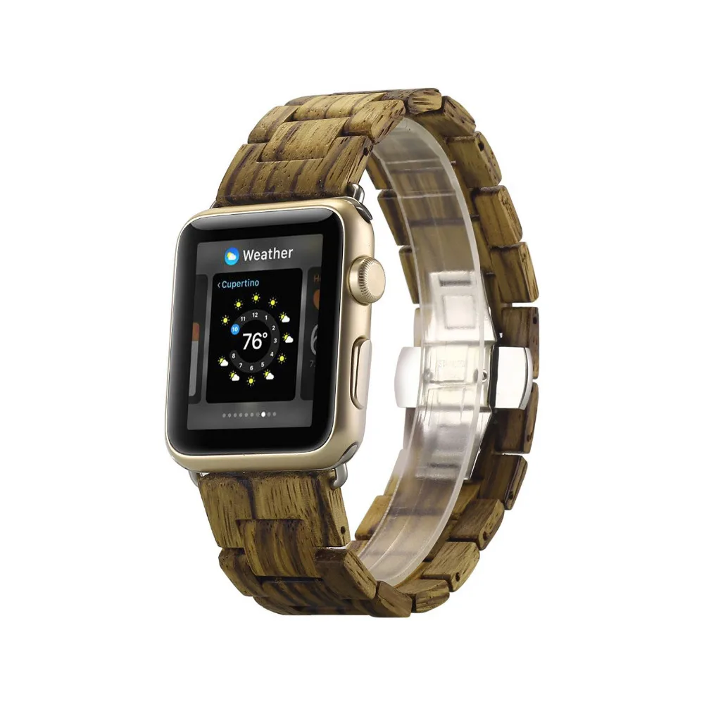 Браслет из натурального дерева для apple watch, ремешок 42 мм/38 мм iwatch 3 2 1, ремешок в ретро стиле, ремешок для apple watch, застежка-бабочка