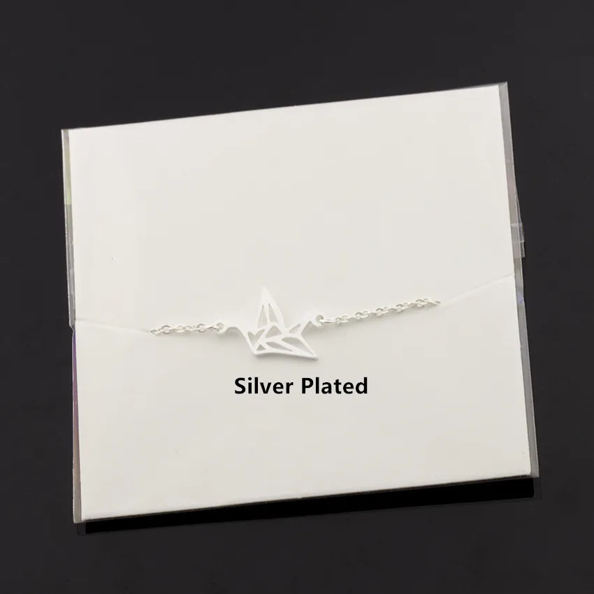 V привлечь 10 Пара татуировки птица очарование pulseiras femininas золота нержавеющей стали рождественские украшения Винтаж оригами кран браслет