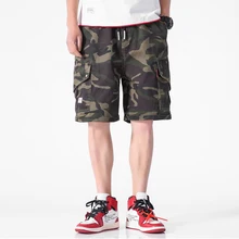 Мужские военные камуфляжные карго шорты Уличная хлопок камуфляж повседневные короткие брюки Харадзюку Обычная посадка мужские летние плюс размер