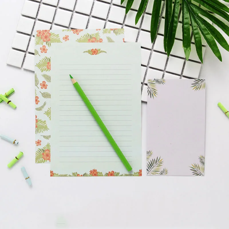 1 комплект 4 шт. бумаги и 2 конвертов с мелкими цветами животными|paper for|paper for officeflower