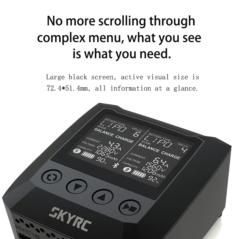 Оригинальное умное зарядное устройство SKYRC B6 Nano Duo 2X100W 15A AC Bluetooth Dis с поддержкой Sky