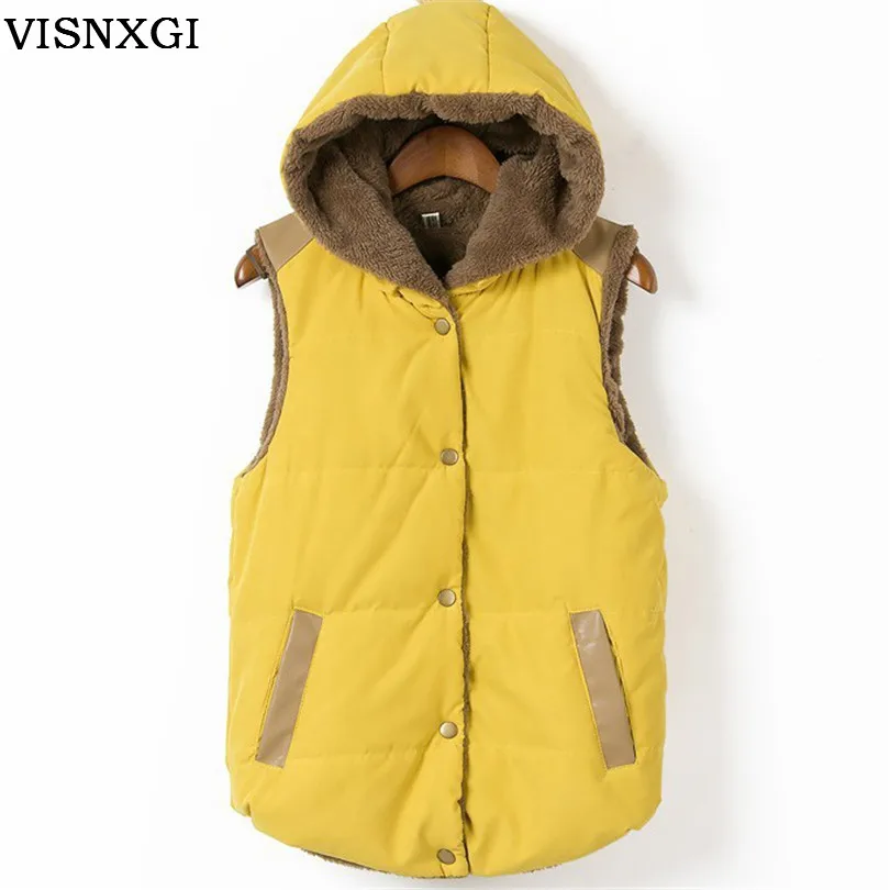 

Winter Women Autumn Coat Coral Cotton Leather Fleece Parkas Hooded Patchwork For Female Outerwear Waistcoat 2017 S265