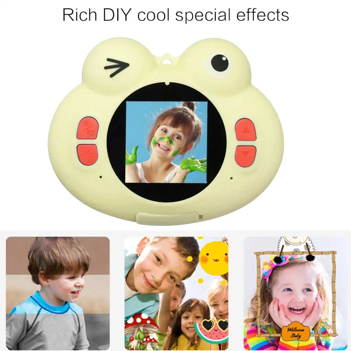 

Frogs Animal Shape Children's Kids' Digital Camera 1.54" HD LCD Screen 120° Angle Video Camera Toys Game Player Children Gifts