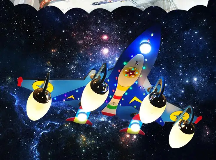 Светодиодный потолочный светильник в виде самолета лампа синего цвета для