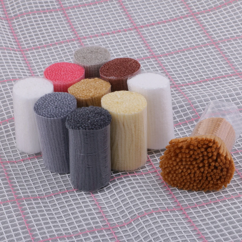 2 Set DIY Animal Latch Hook Kit Embroidery Needlework Supplies for Tapestry Carpet Rug Pillow Mat Cushion 75x57cm