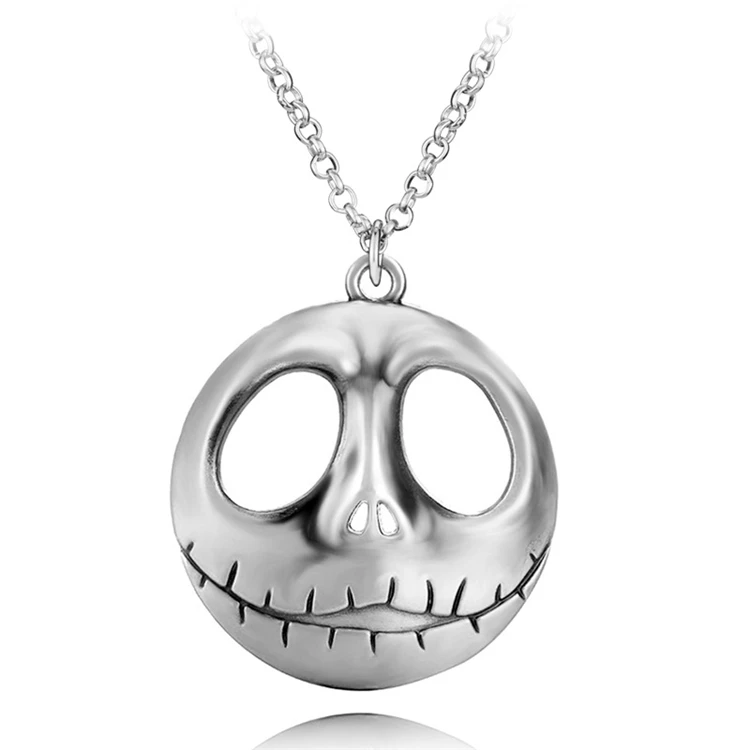 

ZRM Fashion Jewelry Skull Head Skellington Men Necklace & Keyring The Nightmare Before Christmas Jack Skull Necklace & Key Chain