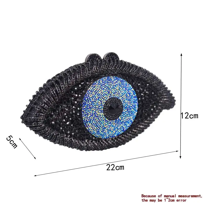 Newest Animail Designer Evil Eye Crystal Purse Women Evening Bag Gold Silver Black Party Clutch Bag Lady banquet pochette sc757