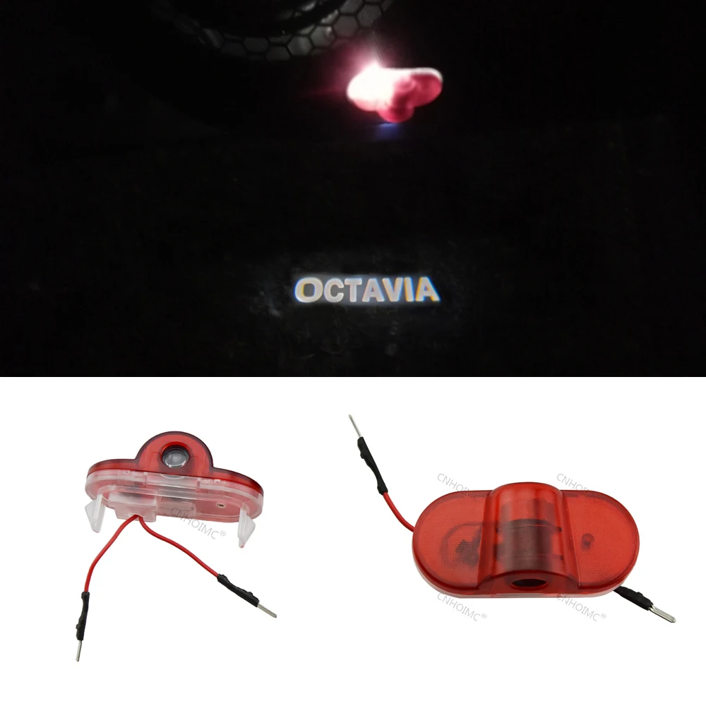 

2X LED Light Projector Car Door Courtesy Laser Logo Bulb Lamps for Skoda Octvia LOGO 2004-2008
