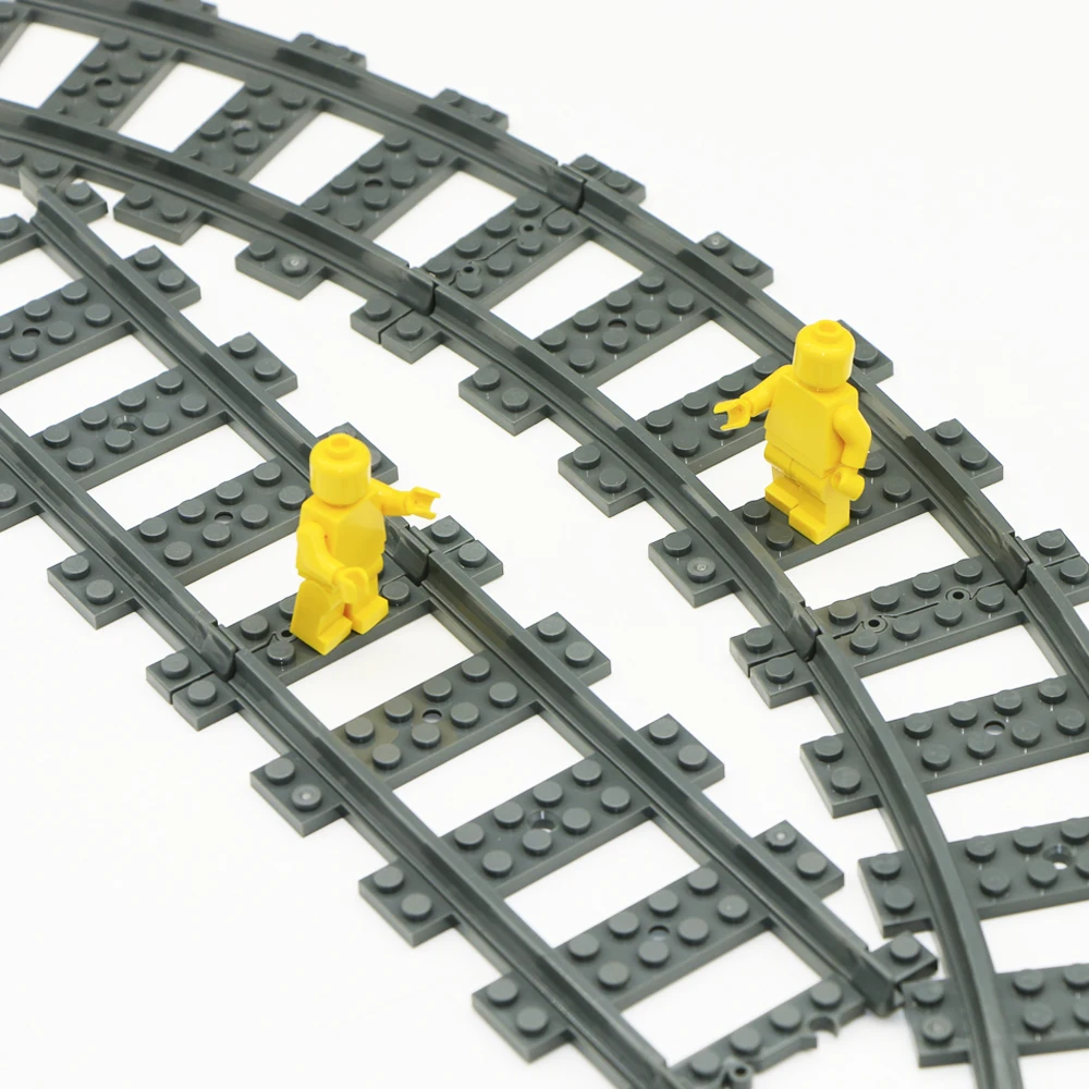 10pcs Train Track Rails Building Blocks Flexible Straight Curved Trains
