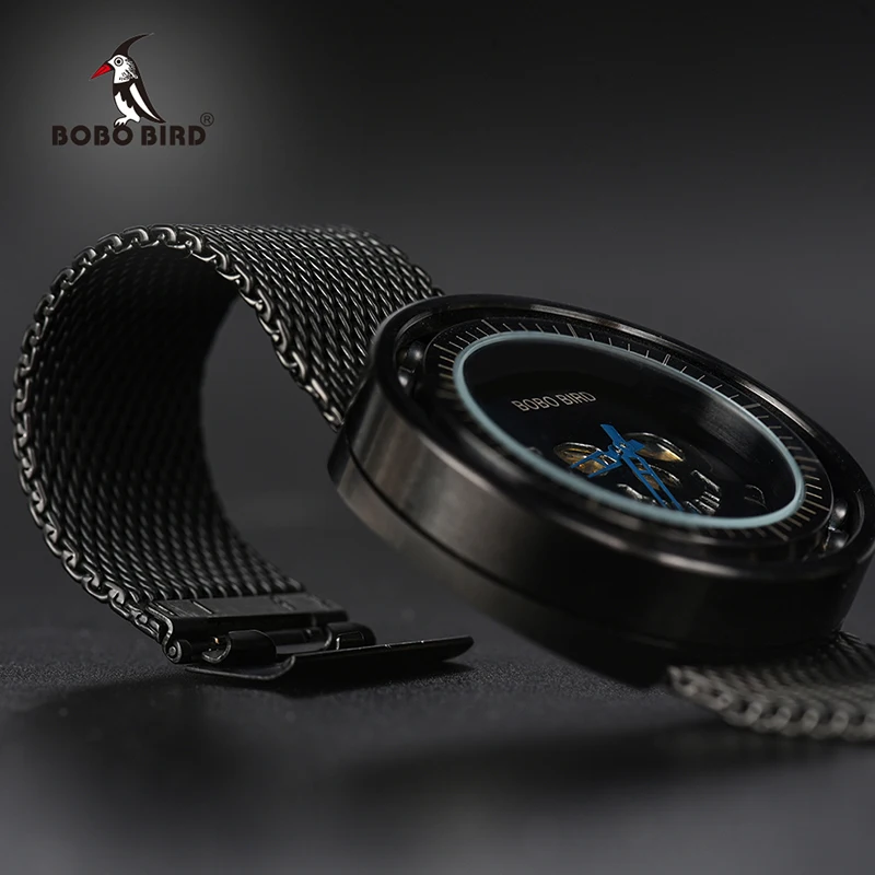 BOBO BIRD мужские часы из нержавеющей стали, кварцевые аналоговые часы с подшипником, женские мужские часы в подарочной коробке, erkek kol saati relogio masculino