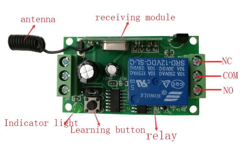 DC 9 в 12 В 24 В 1CH 1CH 10A беспроводной пульт дистанционного управления приемник, 315/433. 92 МГц/лампа/окно/Гаражные Двери/жалюзи