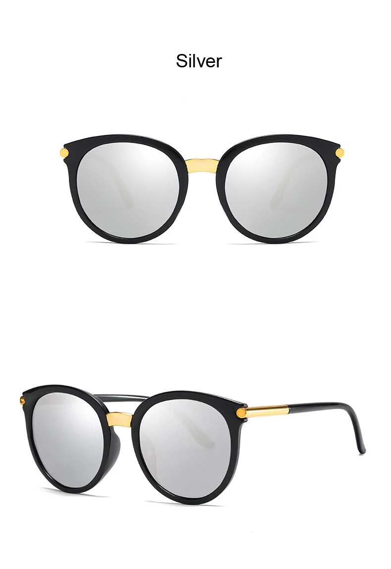 Сексуальные Круглые Солнцезащитные очки женские брендовые дизайнерские зеркальные Винтажные Солнцезащитные очки женские кошачьи линзы Оттенки для дам очки UV400