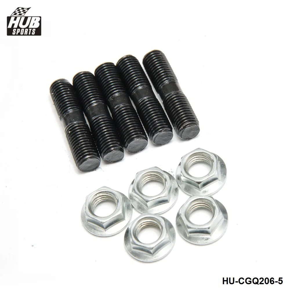 5 x Turbo Stud & Lock Nut Kit M10x1.25 For EVO DSM TD05H SUBARU STI