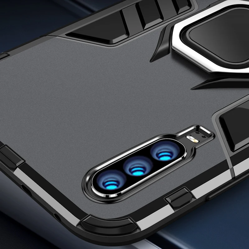 Противоударное кольцо Броня чехол для Huawei P30 Pro P20Lite Mate30 Honor 8X V20 мягкий силиконовый