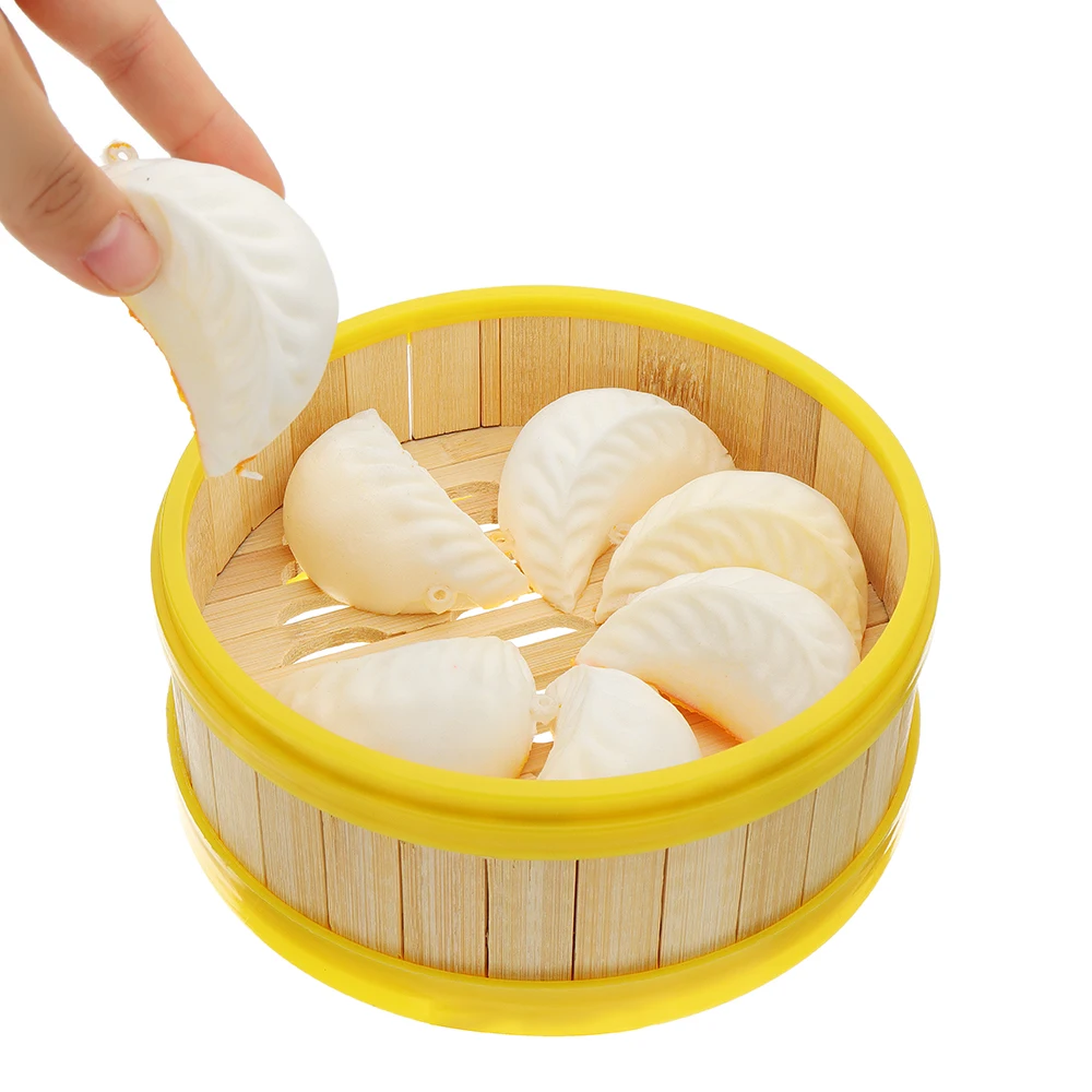

7Pcs Squishyed Toy Anti-stress Dumplings White 6cm Slow Rising Collection Gift Soft Steamer Cover Novelty Jokes Toys For Child