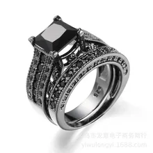 High-grade VALENTINE SALE,couple rings,Creative black Zircon Ornaments wedding ring set jewelry gifts bague femme