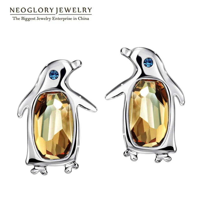 

Neoglory Austrian Crystal Rhinestone Fashion Animal Penguin Stud Earrings for Women 2016 New Brand Jewelry Accessories Charm EA1