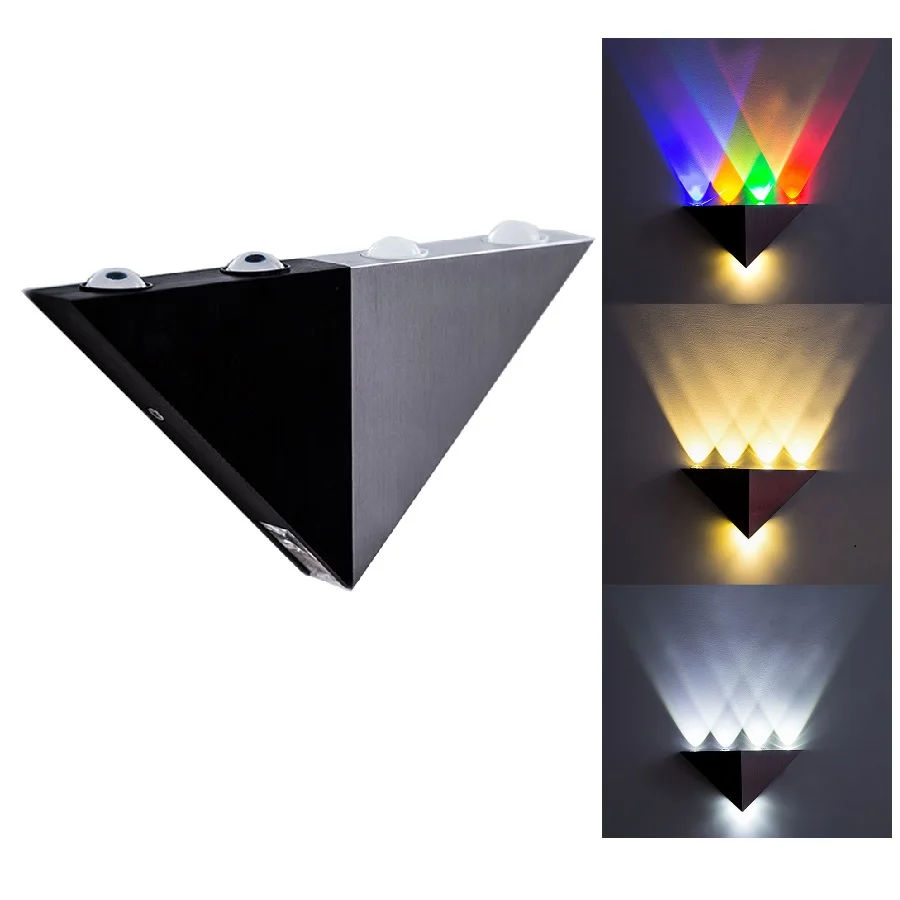 Creative Triangle Led Wall Lamp Aluminum Black&Silver Wall art Light