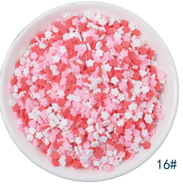 50g/lot Cute Hot Selling Clay Sprinkles, Colorful Heart Five Star Bow Candy Sprinkles for Crafts Making Slimediy - Цвет: 16