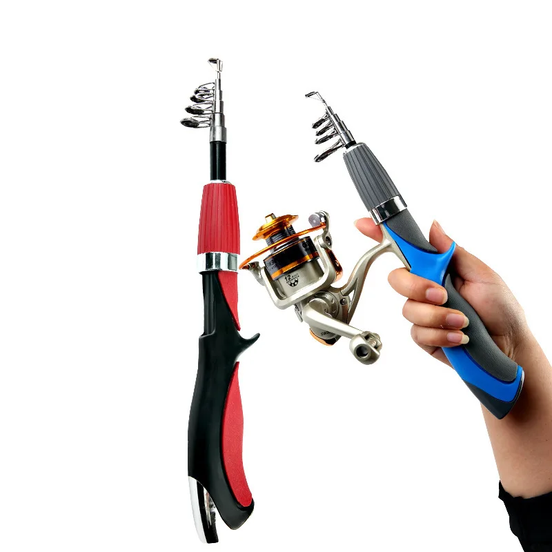 

Mini- Fishing Rod Telescopic Set Sea Rod Pole River Ice FRP Casting Carp Portable Short Feeder Fishing Spinning Rod Pesca Peche