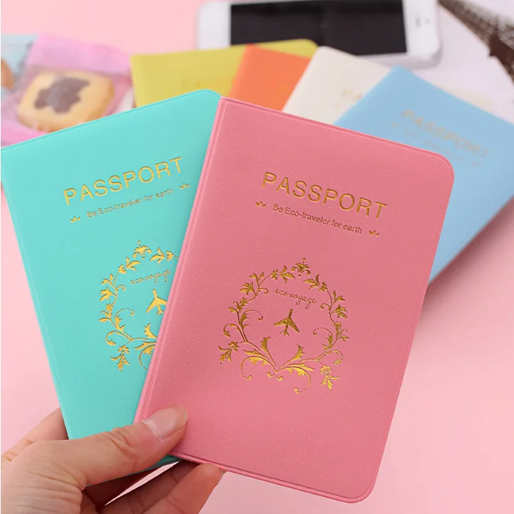 Beautiful Multicolor Travel Passport Protective Cover Cyan n Pink