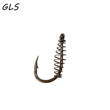 10 шт./лот крючок из высокоуглеродистой стали с бородкой и Вертлюг, Карп Рыболовный крючок Карабин с отверстием