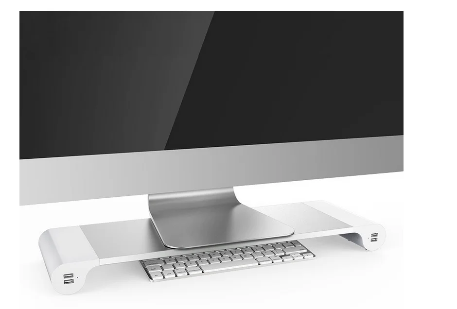 Premium Aluminum Laptop Notebook Monitor Stand With 4 USB 3.0 Ports For Macbook Laptop Windows PC