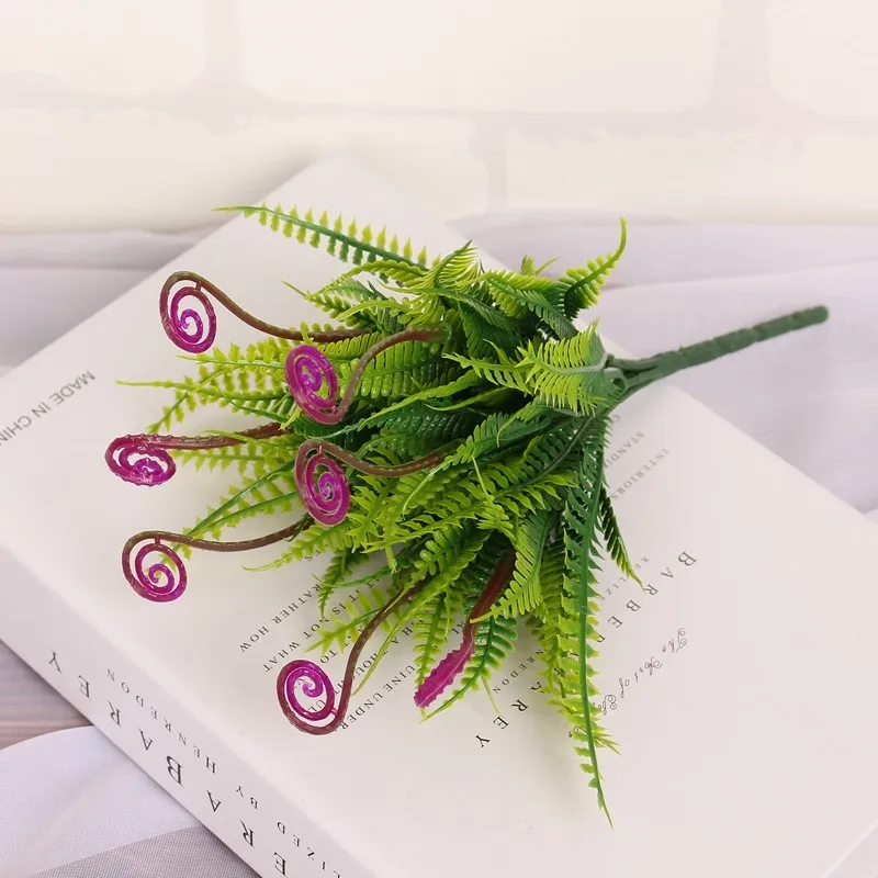 artificial flowers of grass green spring grass flower four colors plastic flowers wedding home decoration flower (12)