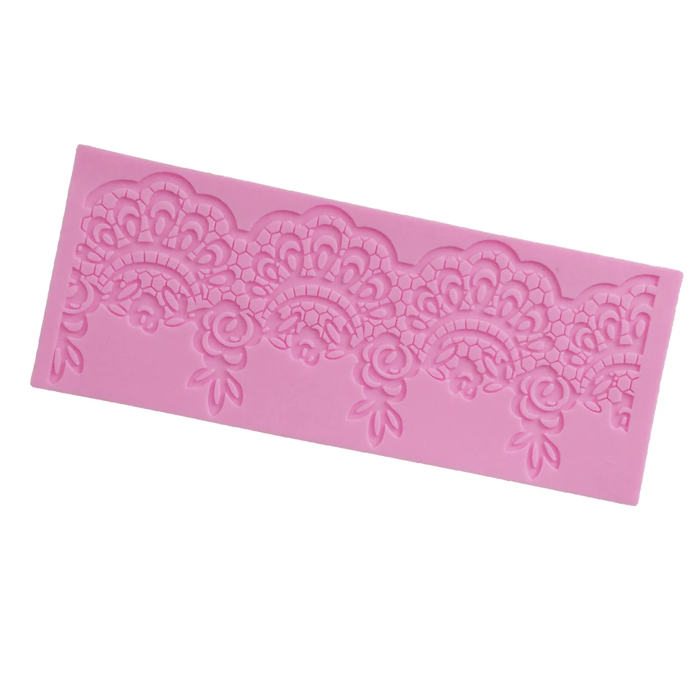 MK 0601 1PCS Big Size Flowers Shape Silicone Lace Cake Mold Fondant