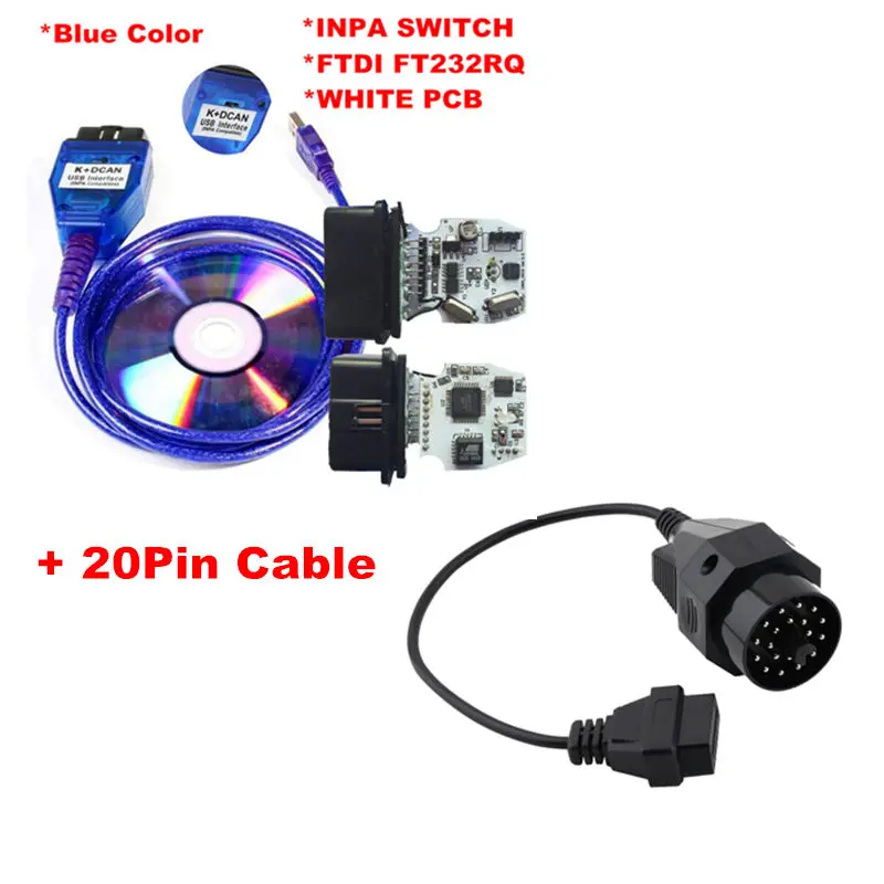 FTDI FT232RQ FT232RL для BMW INPA K+ DCAN с функцией переключателя простая работа K CAN INPA DIS SSS NCS кодирование для BMW серии - Цвет: Switch Blue 20P RQ