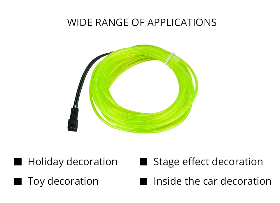 1 м, 2 м, 3 м, 4 м, 5 м, 10 м, 20 м, EL Wire, Светодиодная лента, светодиодный шнур, провод, веревка, трубка, водонепроницаемый неоновый светильник для танцевальной вечеринки, Свадебный декор