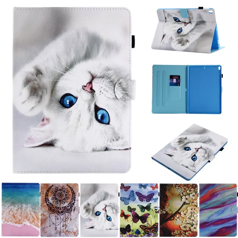 Colorful Butterfly Cat Case For Ipad Pro 10.5&quot Smart Cover Flip Stand PU Leather Tablet 10.5 inch+Pen Holder | Компьютеры и офис