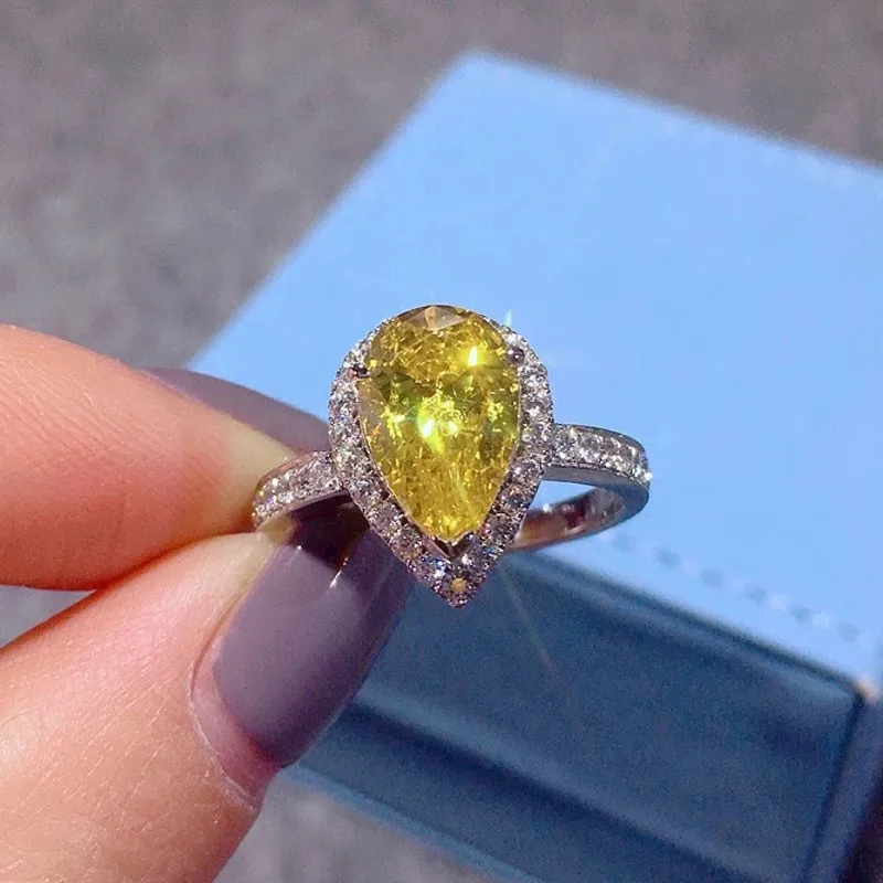 

Water Drop ring 925 Sterling silver Pear cut Cubic Zirconia Party Wedding Band Rings for women Bridal Engagement Finger Jewelry