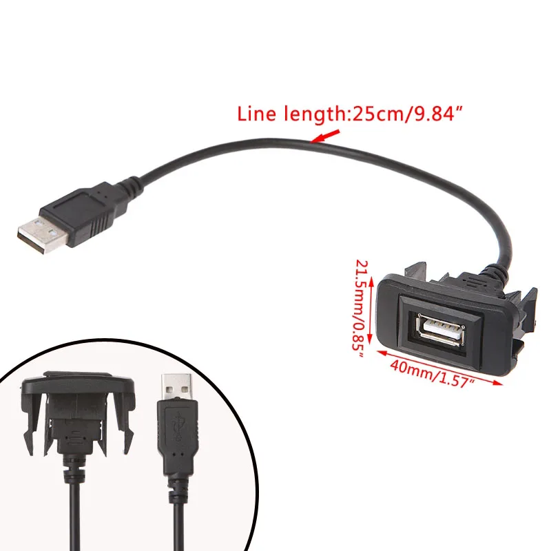 Новинка 2019 USB порт AUX 12 24 В шнур провод зарядный адаптер для Toyota VIGO