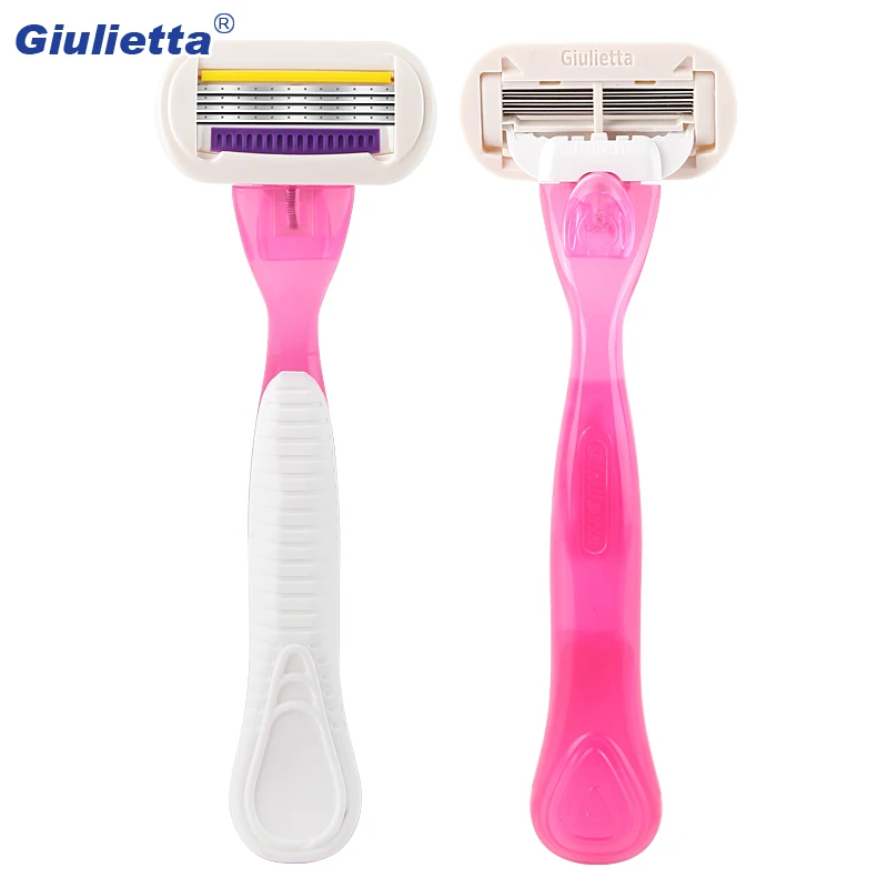 Jual Giulietta GF4 0090 Safety Kecantikan Cukur Cukur untuk Wanita 4 Pcs set (1 Handle   3 Pisau) manual Langsung Mencukur Pisau Navalha