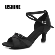 TY-B57 черный см 7 см/см 5 см черный атлас Сальса Танго туфли для латинских танцев для женщин Туфли латинских танцев каблучки