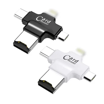 

4 in 1 Type C Micro USB Memory Card Reader MicroSD Card Reader Android OTG Reader For iphone ipad macbook