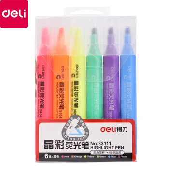 

Deli 33111 Highlighter Marker Student Office Marker Fluorescent Color Pen Thick Marking Set Highlighter Pen Highlighters