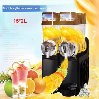 

Shipping by sea TKX-02 110V/220V Commercial Slush machine 15L*2 Snow melting Two Tank Ice Slusher Cold drink dispenser Smoothies