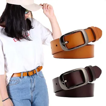 

10PCS/LOT SINGYOU Women Girls Fashion High Quality Genuine Leather Belt Vintage Cow Skin Belts Female Wide Strap