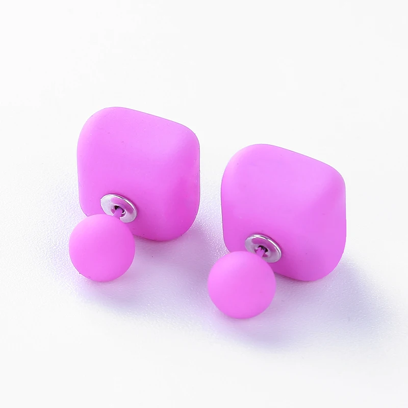 

Candy Color Square Stud Earrings Geometric Acrylic Charms Fashion Earrings For Women Elegant Jewelry Accessories Christmas Gift