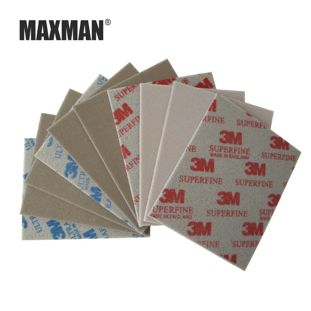 

MAXMAN 3 Piece 3m Sponge Sandpaper 600# 800# 1000# Grinding and Polishing Wire Drawing Abrasive Tool Accessories Hand Polished