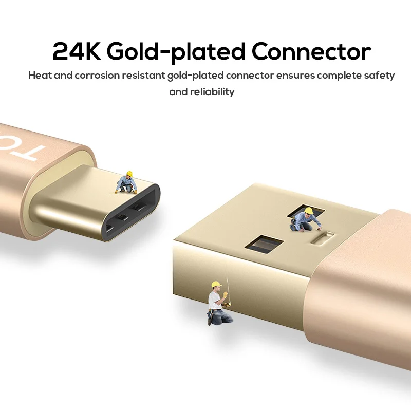 TOPK [5 шт. в упаковке] USB Type C кабель для синхронизации данных и зарядки Samsung XiaoMi Huawei