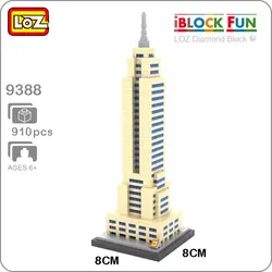 LOZ архитектура Empire State Building 3D модель DIY мини Diamond всемирно известное строение Nano Конструкторы кирпичи сборки игрушки без коробки